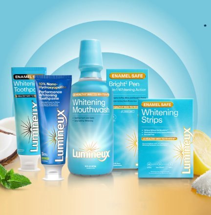 Lumineux Oral Essentials natural whitening product lineup